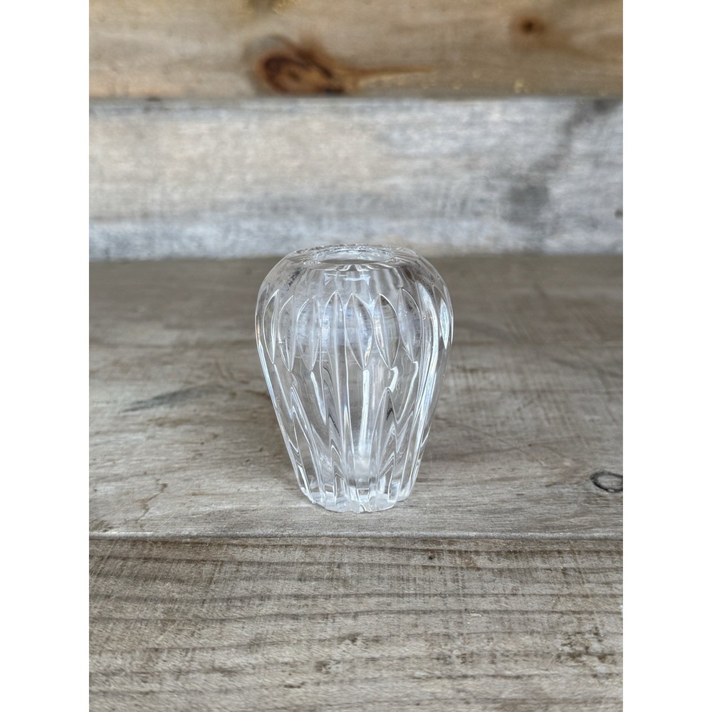 Vintage‎ Crystal Cut Glass Bud Vase Beautiful Heavy Bud Vase
